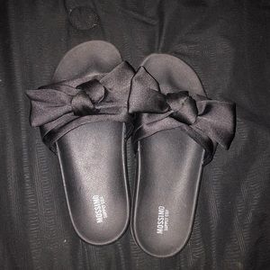 Black bow tie sandals